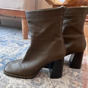 Mango Dark Green Boots size 8